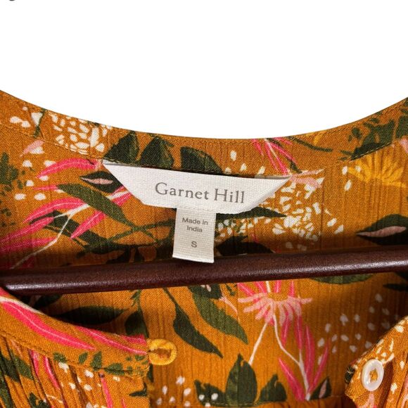 Garnet Hill Livvy Sundial Orange Floral Crepe Sleeveless Dress Women’s Small - Picture 8 of 8